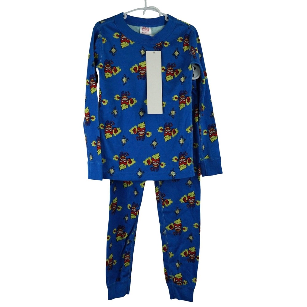 NWT Hanna Andersson Captain America Marvel Kids Pajamas Set‎ US Size 4 Blue Long